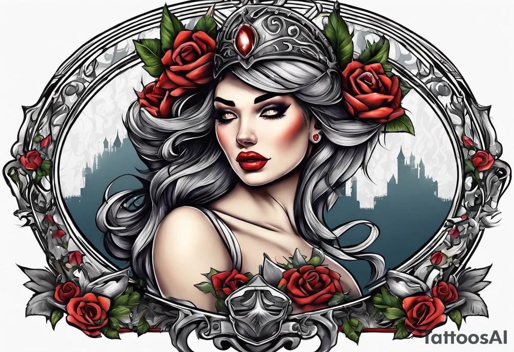 Pinup headless horsewoman tattoo idea