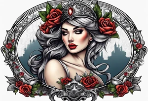 Pinup headless horsewoman tattoo idea