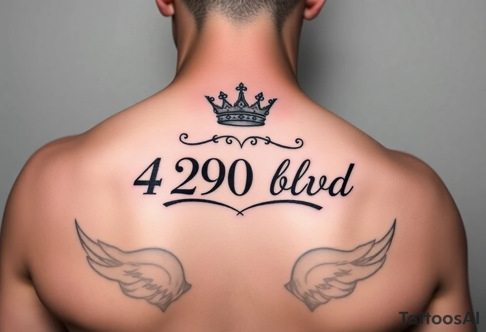 Address of 4290 blvd T53 with a crown tattoo idea