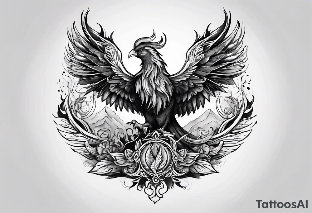 phoenix holding pen tattoo idea