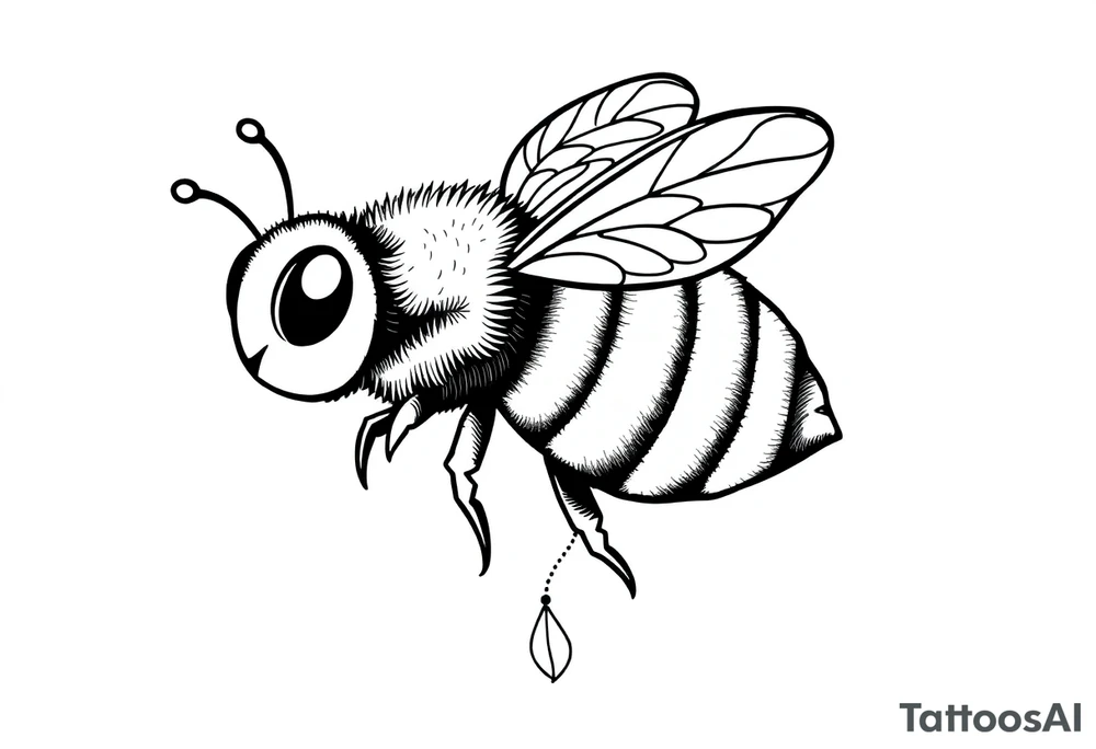 Cute bee tattoo idea