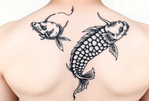 Koi fish and dragon tattoo idea
