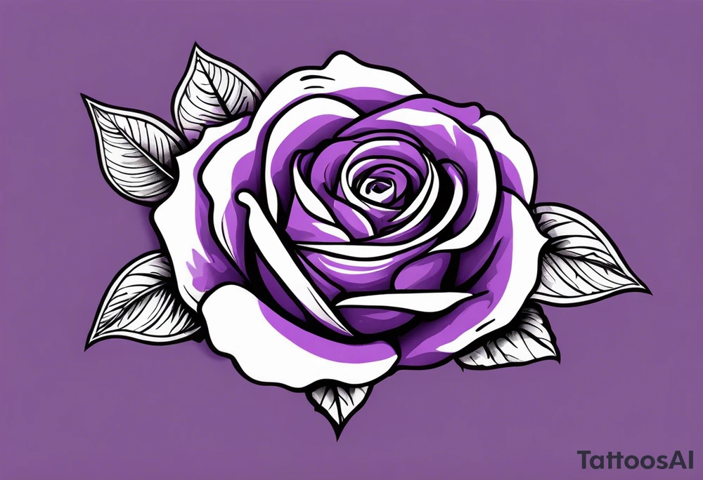 Purple rose tattoo idea