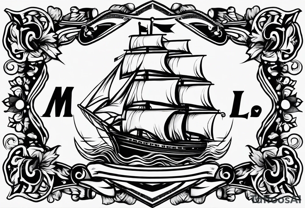 Banner traditional tattoo idea