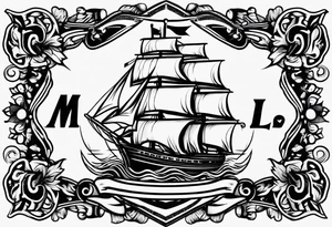 Banner traditional tattoo idea