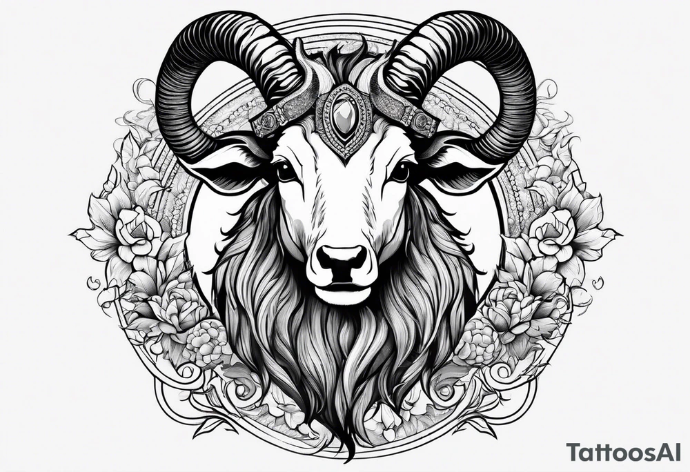 capricorn with sunglasses tattoo idea