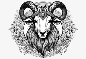capricorn with sunglasses tattoo idea