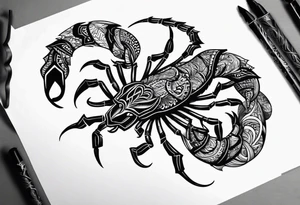 Tribal scorpion tattoo idea