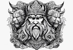 norse gods fighting tattoo idea