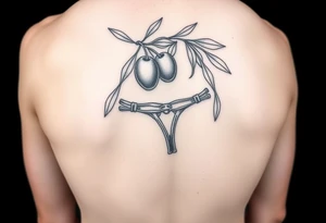 An olive wearing a thong tattoo idea