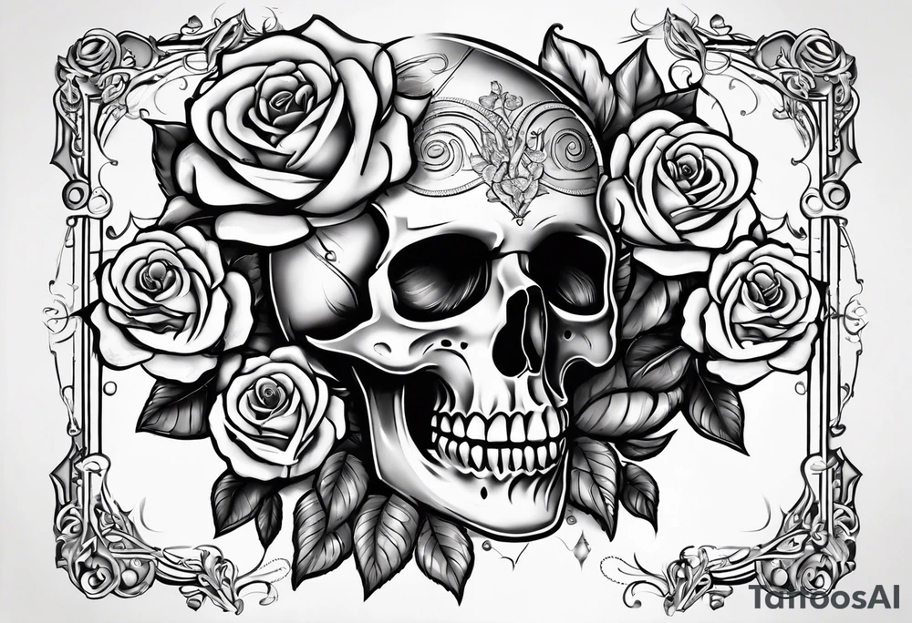 Hispanic/ Latin  woman  with half skull,  roses, loving heART, strength,  cancer zodiac , time heals all tattoo idea