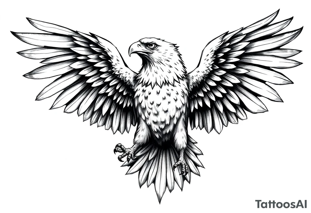 eagle spreading wings tattoo idea