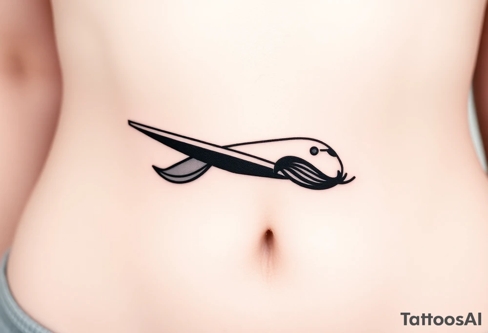 Small airplane who has moustache tattoo idea