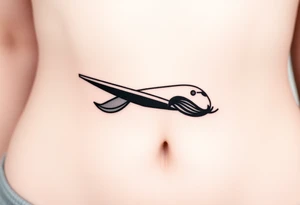 Small airplane who has moustache tattoo idea