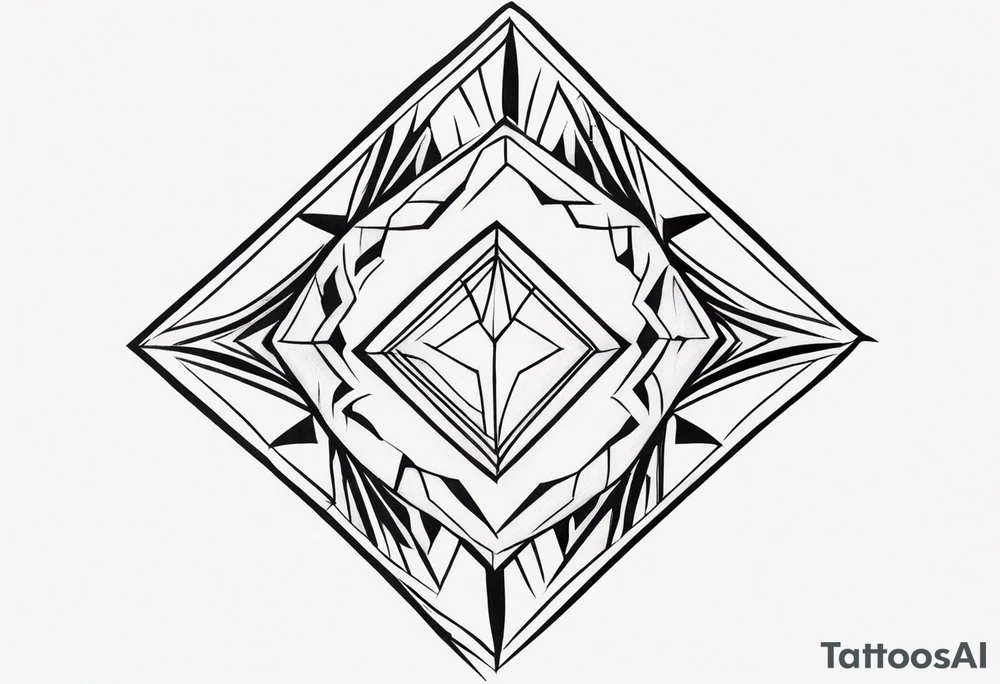 Tribal tattoo courage in diamond shape tattoo idea