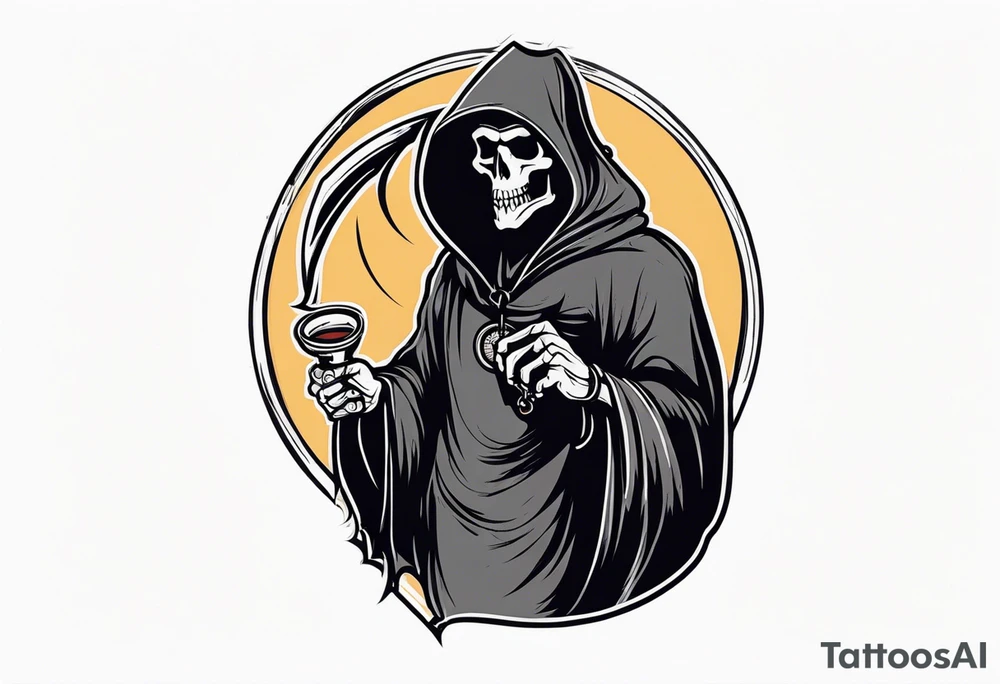 Grim reaper with a pocket watch tattoo idea