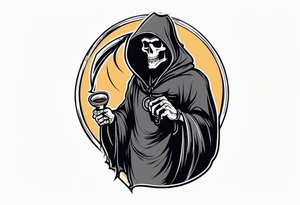 Grim reaper with a pocket watch tattoo idea