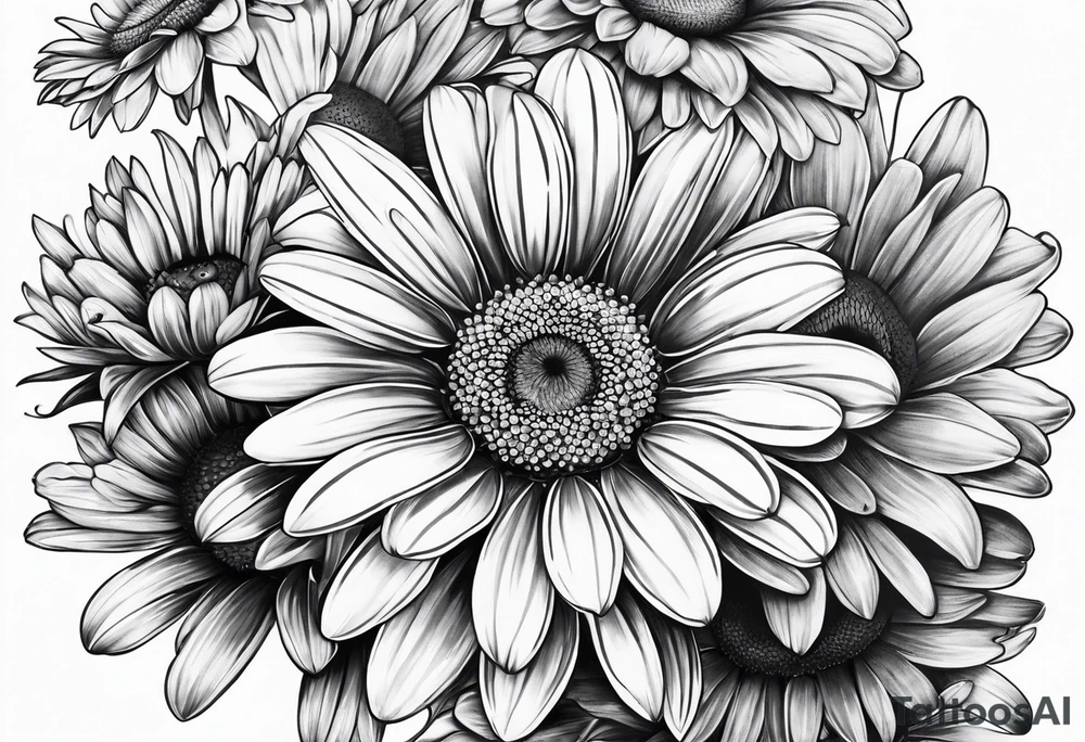 Daisy, wildflower, sleeve half tattoo idea