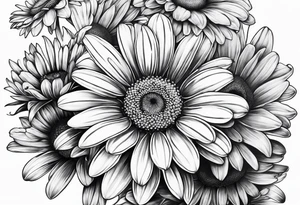 Daisy, wildflower, sleeve half tattoo idea