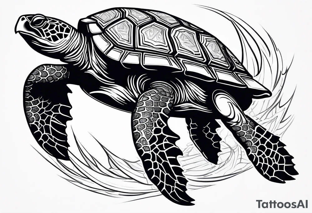 marine turtle tattoo idea