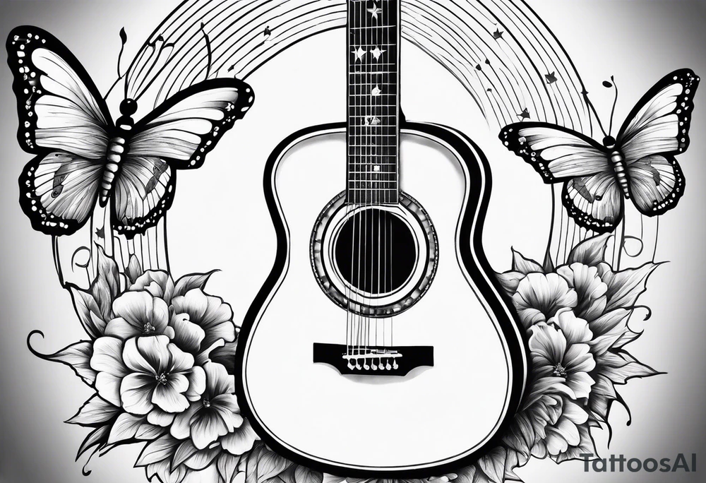 Guitar, butterfly, rainbow, master chief tattoo idea
