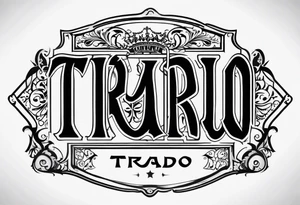 The word “Tirado” on the back like a football jersey old English font simple tattoo idea