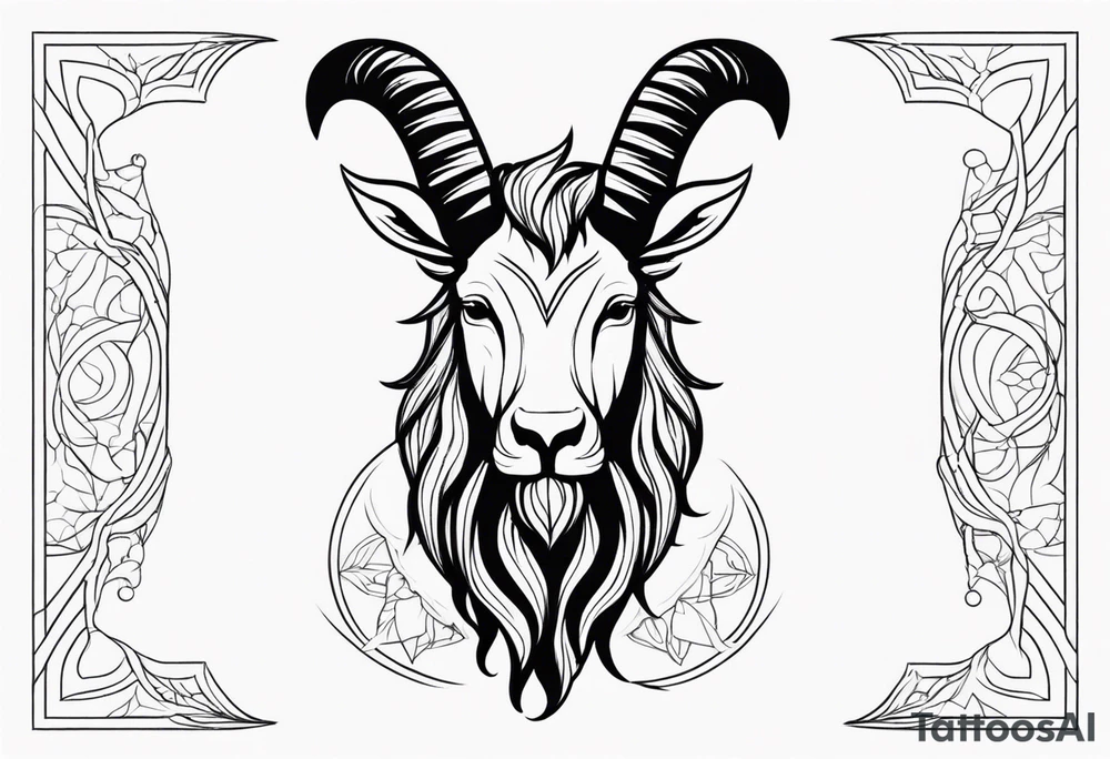 capricorn with beard tattoo idea
