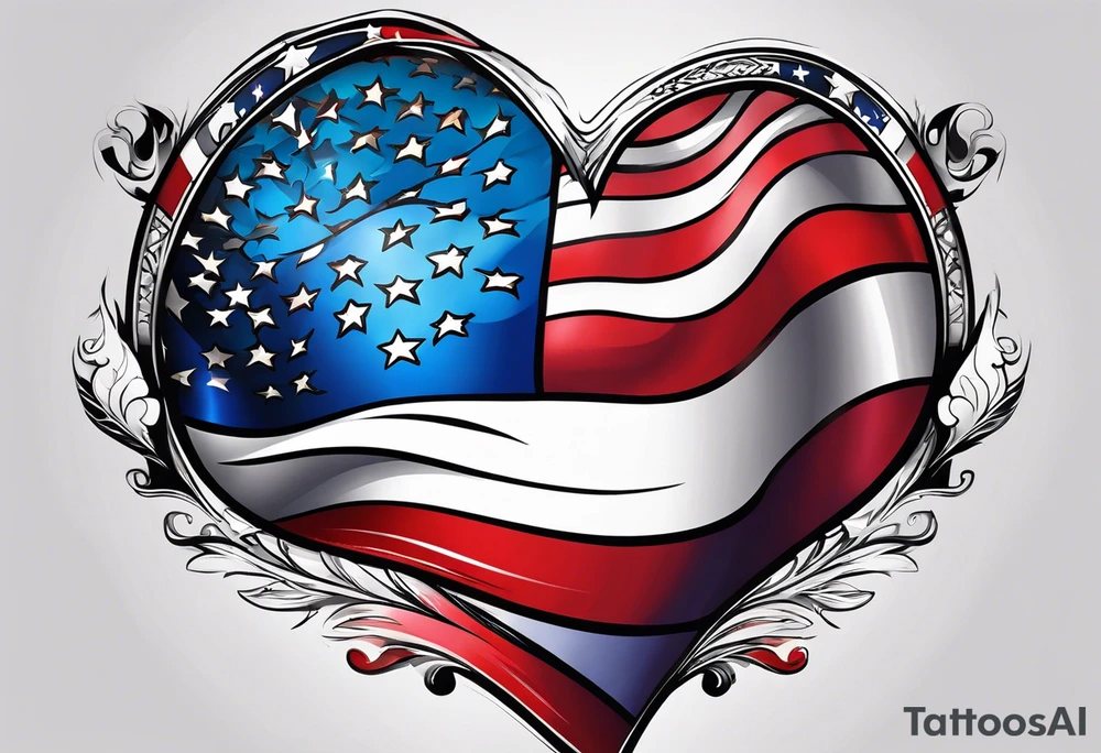 Make a tattoo an american flag that demonstrates the love and pride of my origins tattoo idea