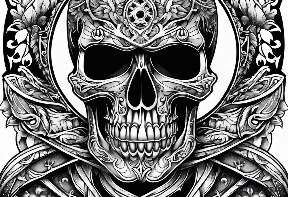 skeleton of a hockey player tattoo idea