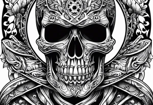 skeleton of a hockey player tattoo idea