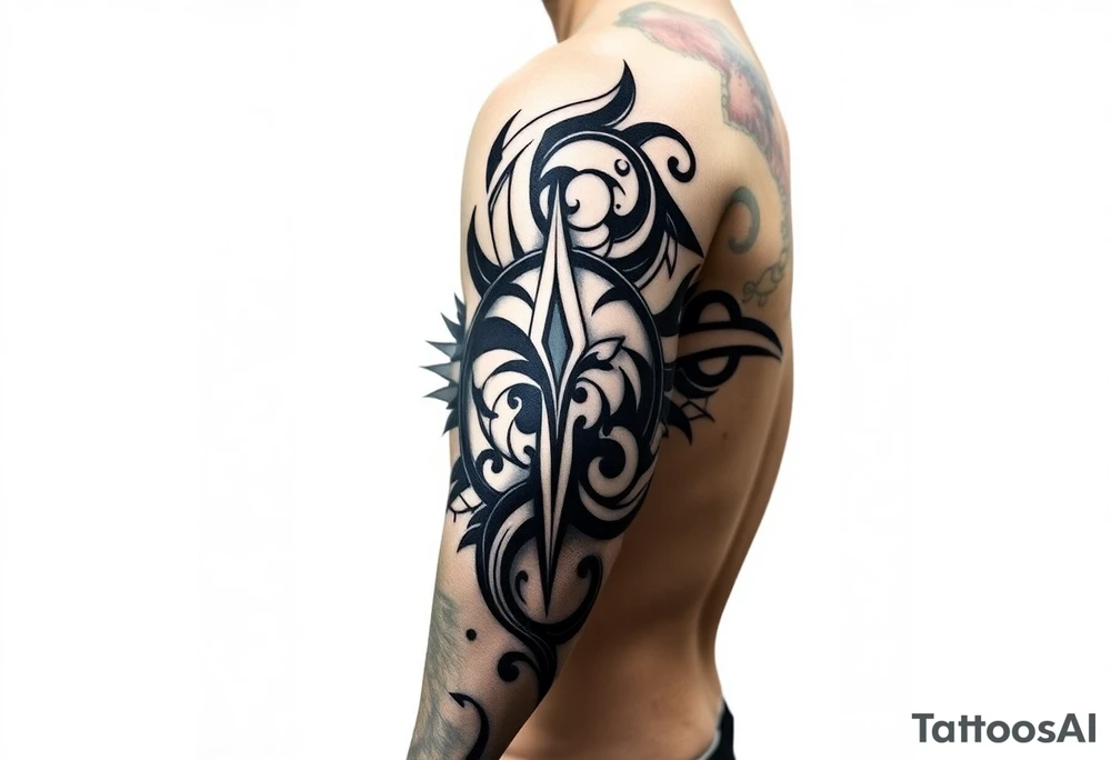 Sicilian coast with oceanic aesthetic tattoo idea