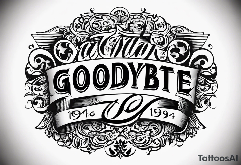 I don’t wanna say goodbye, ‘cause this one means forever. 1946 - 2013 tattoo idea