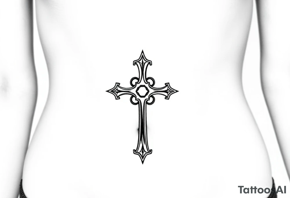 Gothic style cross tattoo idea