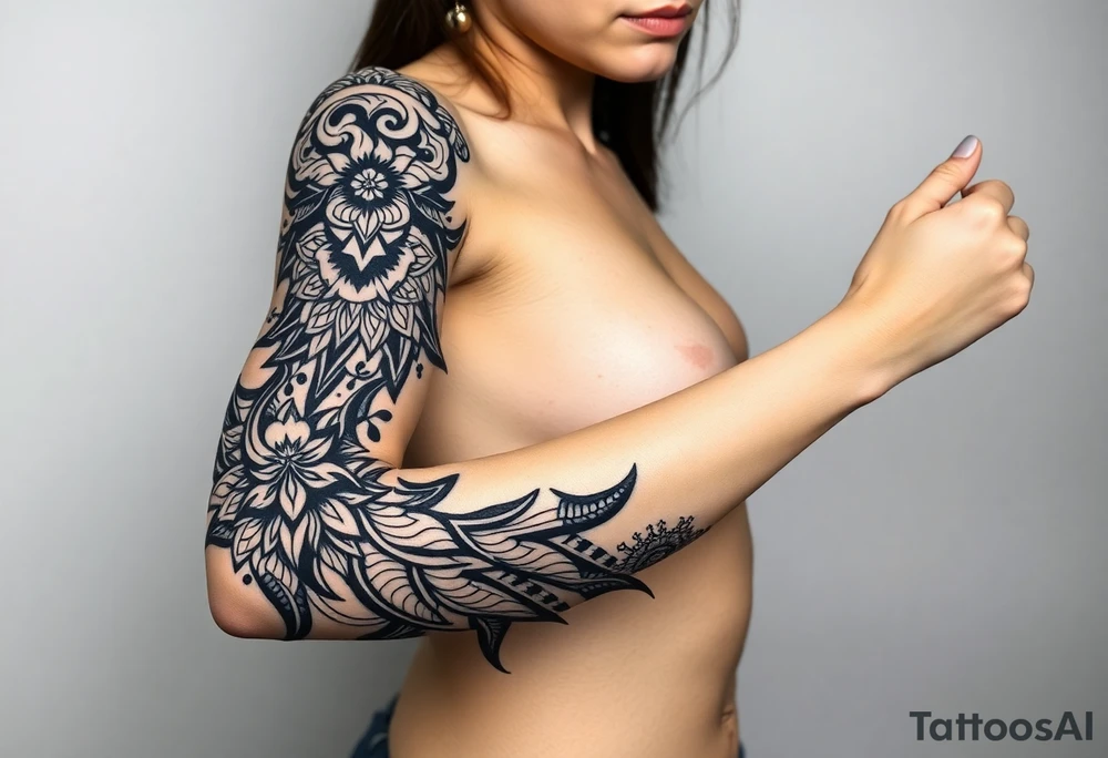 bold line dark witchstyle tattoo idea