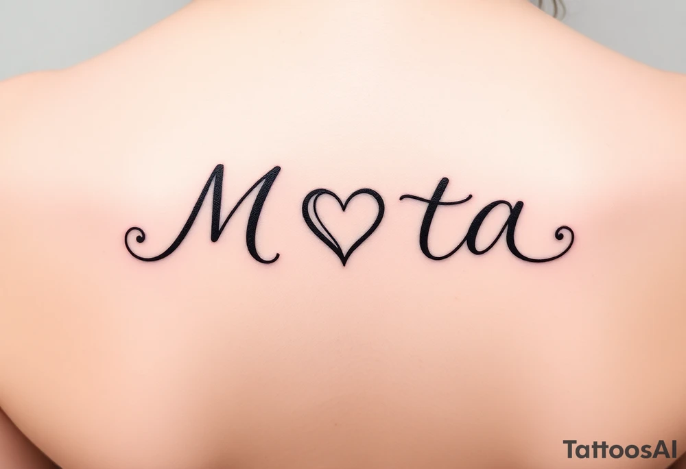 The name Mota with a heart tattoo idea