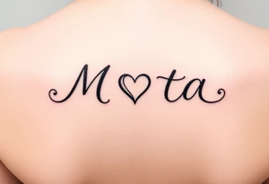The name Mota with a heart tattoo idea