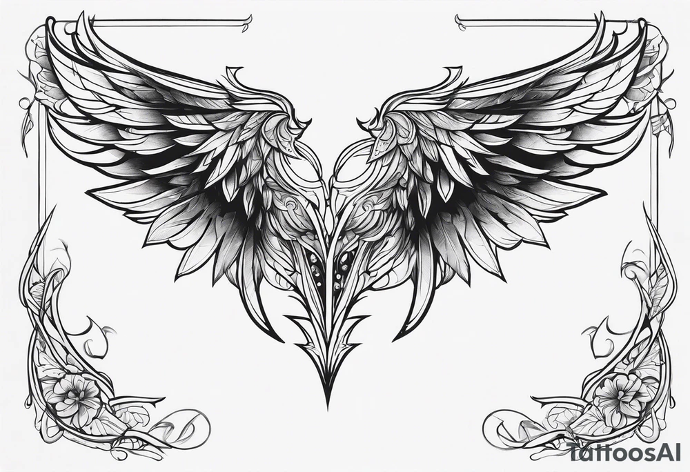 angle wings tattoo idea