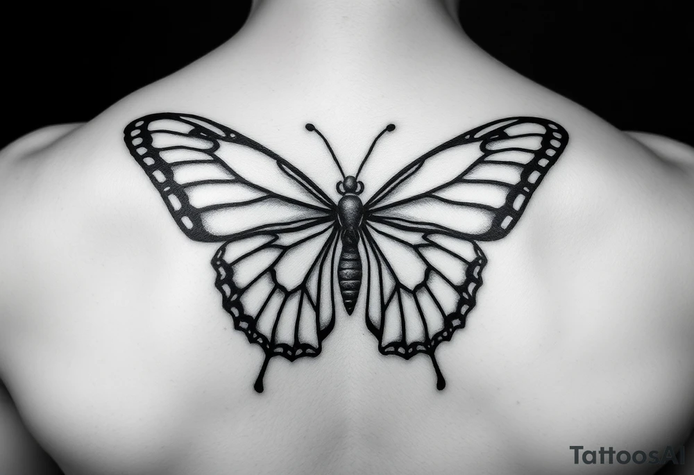 I want a photo that represents my daughter. Something like an architectural butterfly, minimalist. The tattoo is for a man. tattoo idea