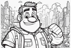 I want a line tatto of sour Bill from wreck it Ralph tattoo idea