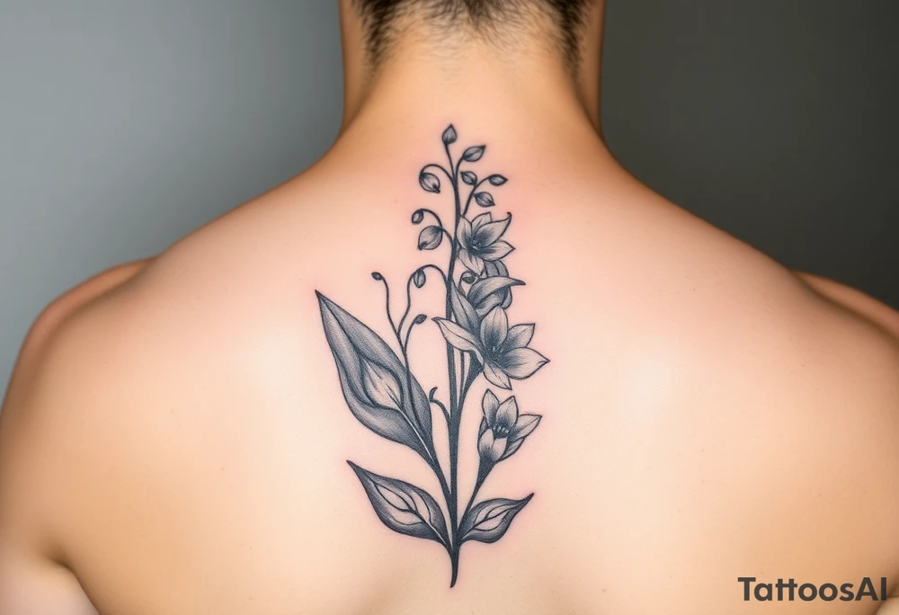 Lilly if the valley and larkspur intertwined tattoo idea Lilly if the valley and larkspur intertwined tattoo idea