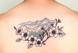 Flowers in the great smoky mountains view tattoo idea
