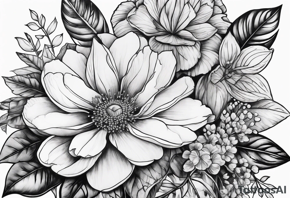 Money, flowers tattoo idea
