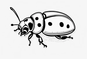 ladybird line drawing tattoo idea