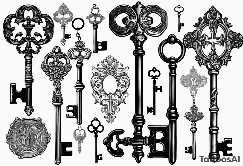 old antique skeleton key with 2016 on it. tattoo idea