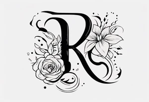 Letter R with date 09.01.23 tattoo idea