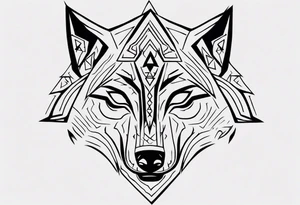 simple wolf head from zelda tattoo idea