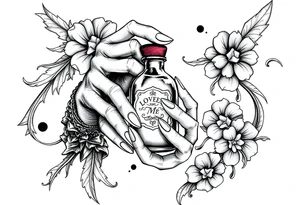 Loveless 
 death bringer  handing me 
poison bottle tattoo idea