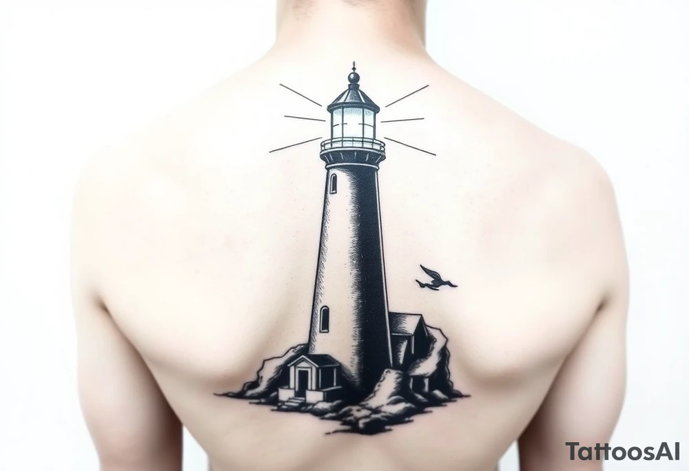 Lighthouse with light tattoo idea