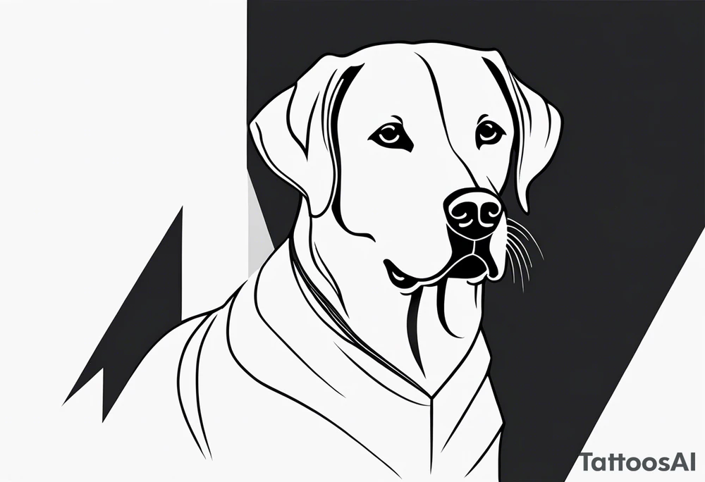 labrador, picasso, minimalist tattoo idea