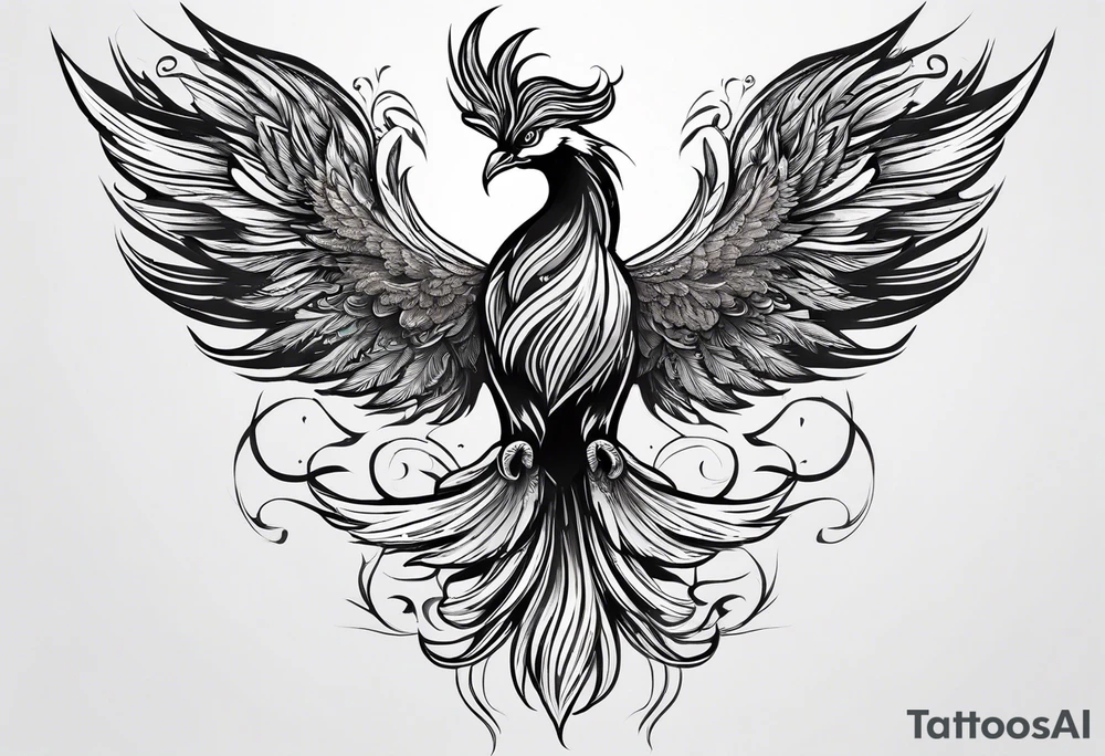 Small phoenix rising up. For mom memory tattoo idea